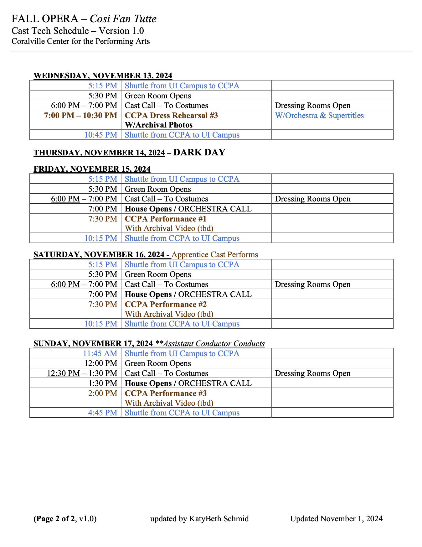 Tech Schedule page 2